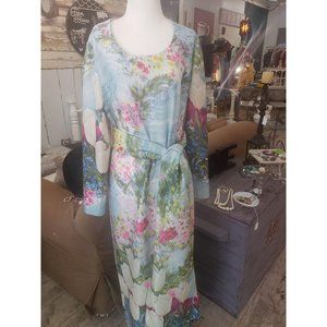 MUUMUU Style Maxi Dress, Floral, Water Motif